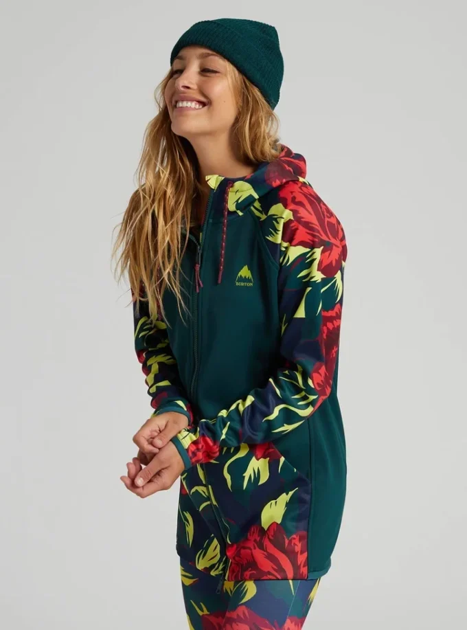Femei Burton Crown Weatherproof Long Full-Zip Fleece